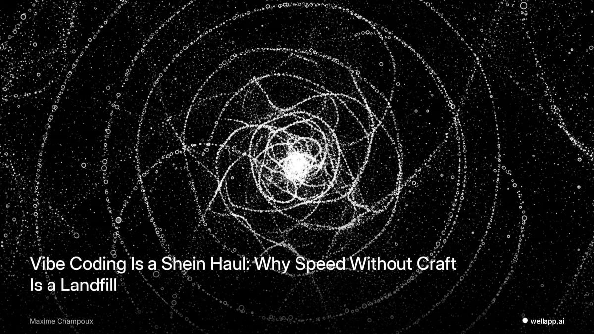 Vibe Coding Is a Shein Haul: Why Speed Without Craft Is a Landfill