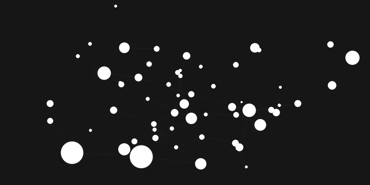 Interactive graph of connected business data: companies, people, invoices, transactions and accounts linked into one context graph.