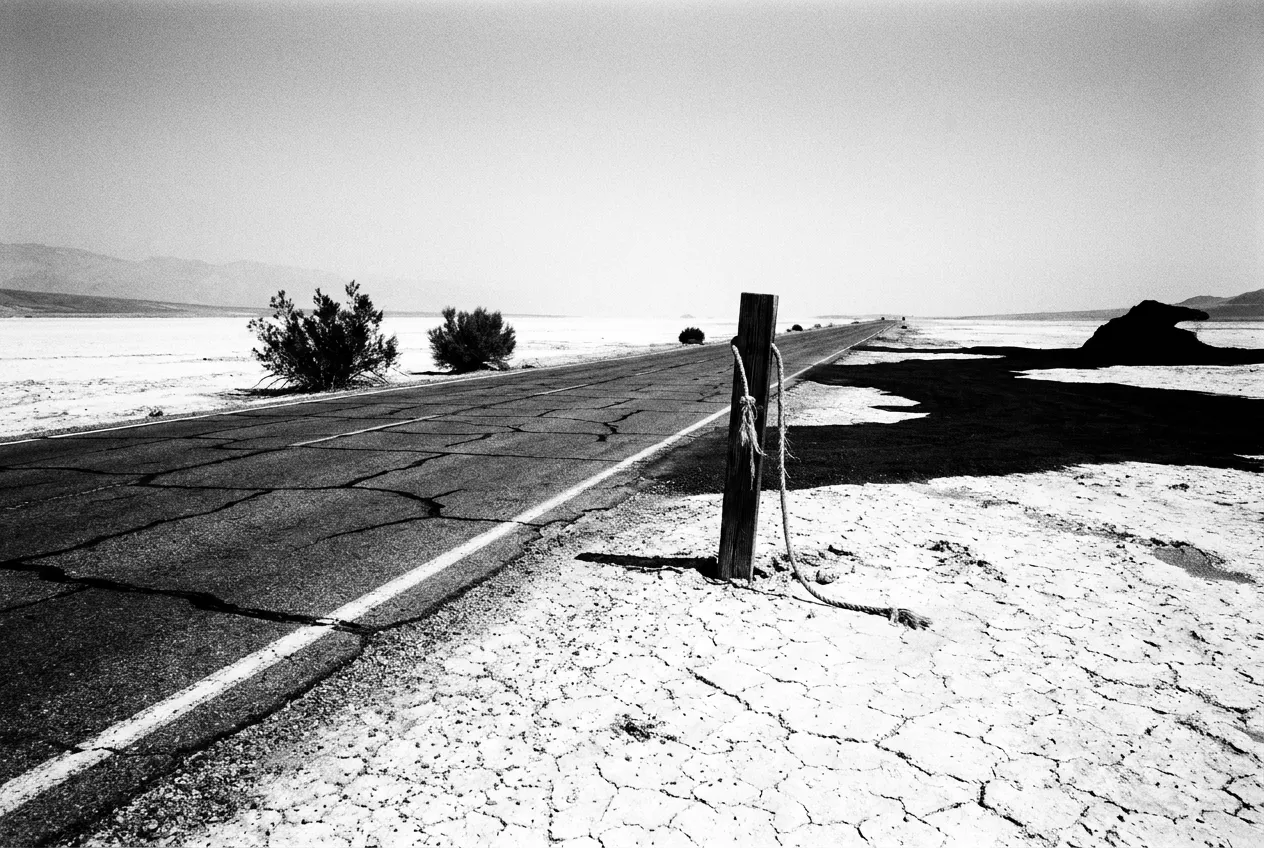 Route vide qui file vers l'horizon, Death Valley, Sam 3 oct. 2026