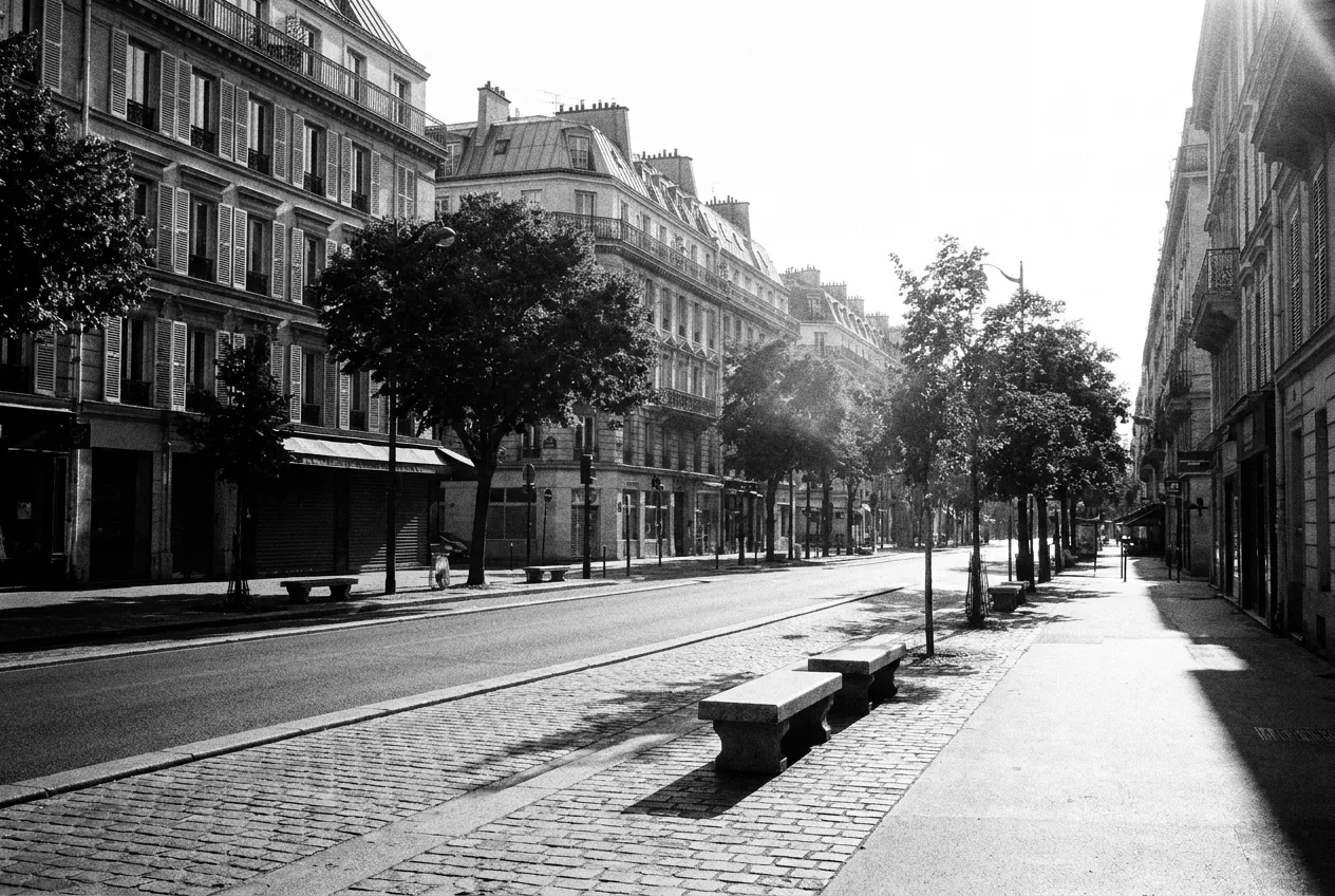 Boulevard Malesherbes sans une voiture à 18 h, Le bureau, Mar 11 août 2026